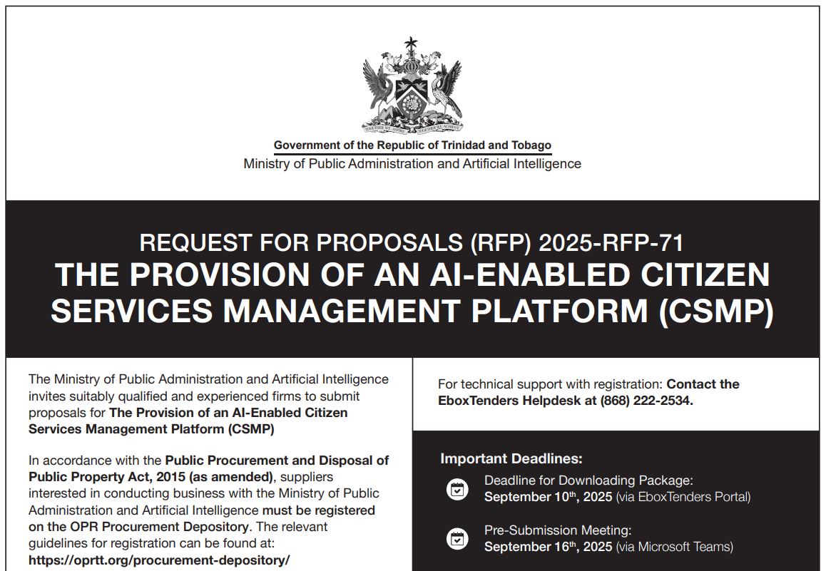 RFP for The Provision of an AI-Enabled Citizen Services Management Platform
