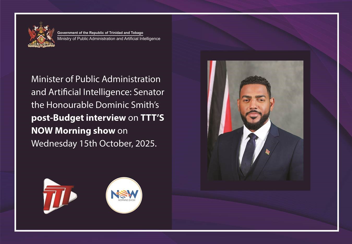 Senator the Honourable Dominic Smith's Post Budget Interview on TTT's The NOW Morning Show