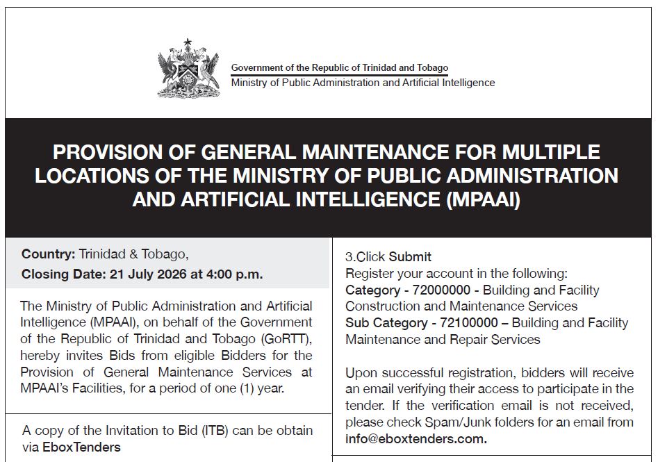 Provision of General Maintenance for Multiple Locations of MPAAI