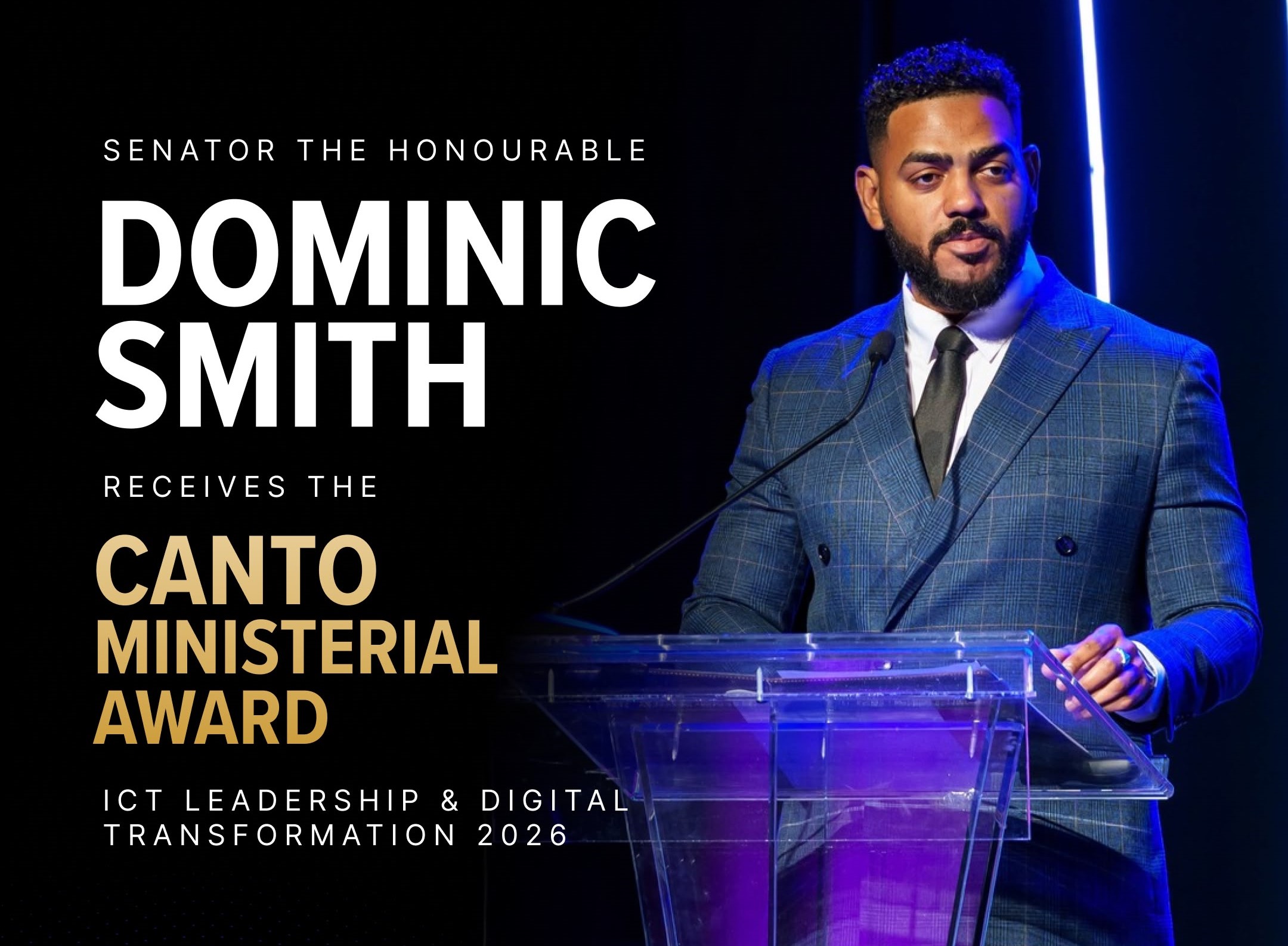 Minister Dominic Smith Receives CANTO Ministerial Award for ICT Leadership & Digital Transformation 2026
